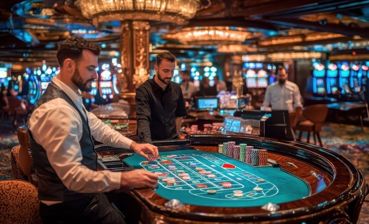 turnamen slot live-dealer studio with HD camera and professional dealer