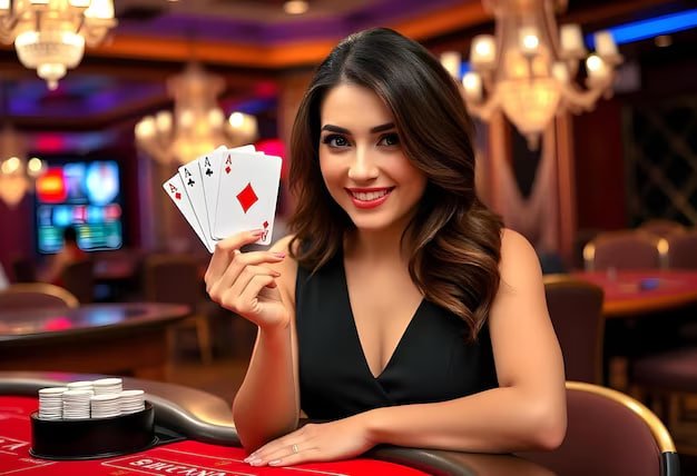 Live dealer baccarat table on mobile phone